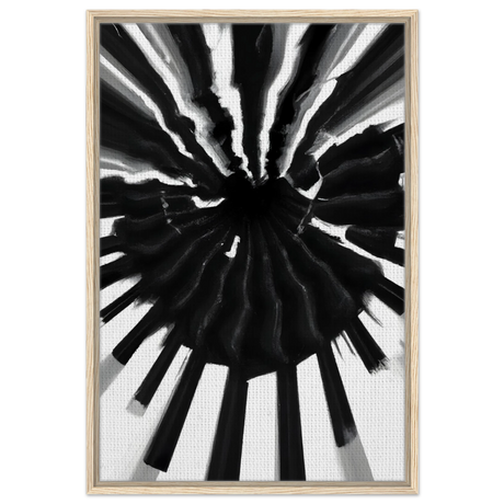 Monochrome Pulse | Modern Abstract Expressionist Wall art Print - Framed Canvas - 60x90 cm / 24x36″ - Wood frame