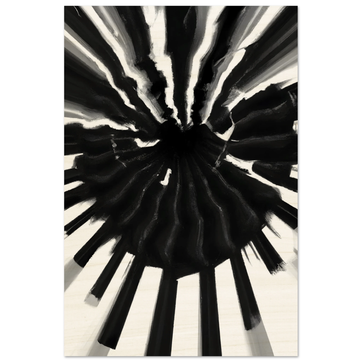 Monochrome Pulse | Modern Abstract Expressionist Wall art Print - Wood Prints - 20x30 cm / 8x12″ - 