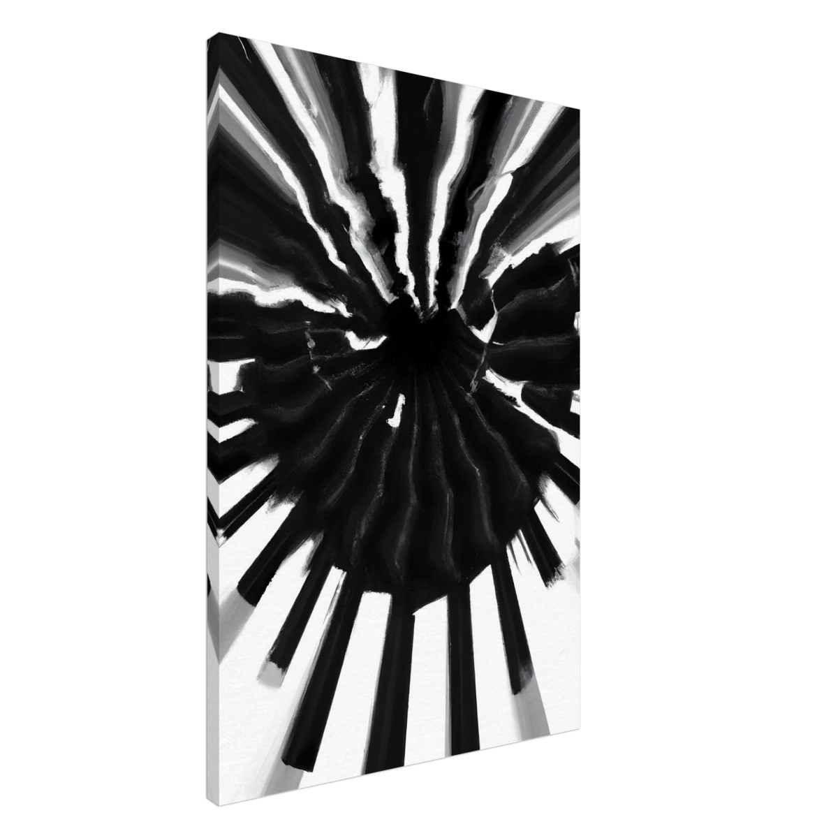 Monochrome Pulse | Modern Abstract Expressionist Wall art Print - Canvas - 60x90 cm / 24x36″ - 