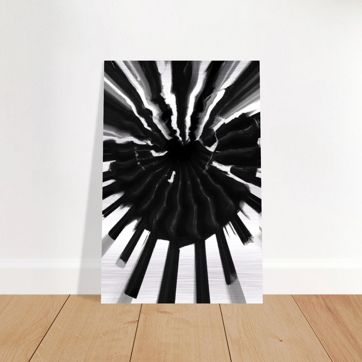 Monochrome Pulse | Modern Abstract Expressionist Wall art Print - Brushed Aluminum Print - 20x30 cm / 8x12″ - 