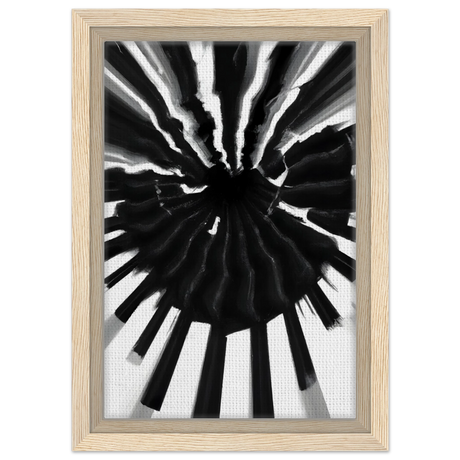 Monochrome Pulse | Modern Abstract Expressionist Wall art Print - Framed Canvas - 20x30 cm / 8x12″ - Wood frame
