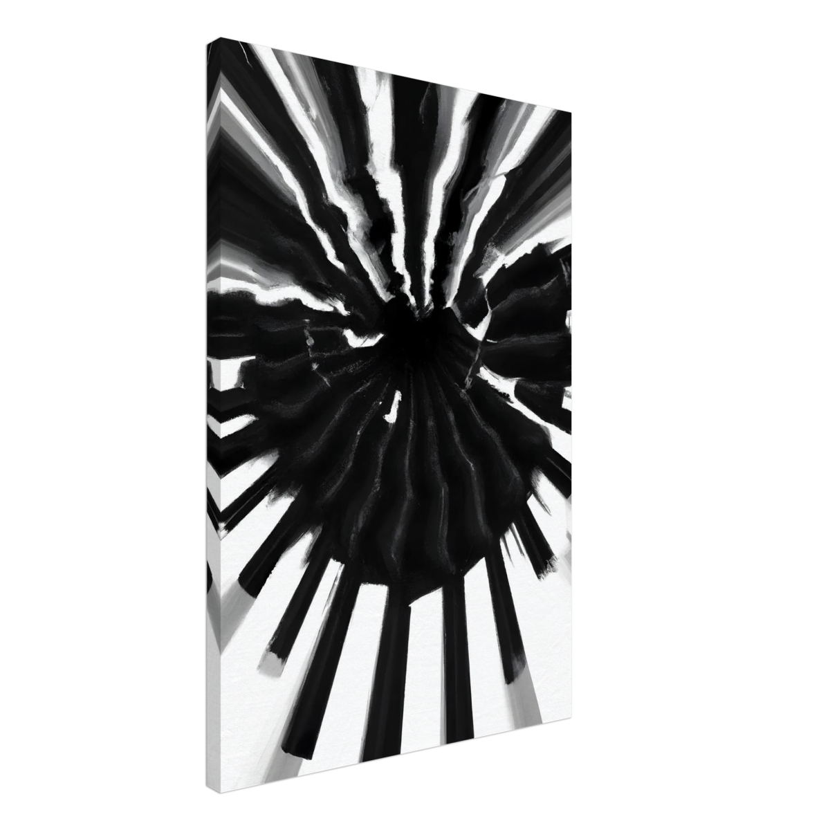Monochrome Pulse | Modern Abstract Expressionist Wall art Print - Canvas - 50x75 cm / 20x30″ - 
