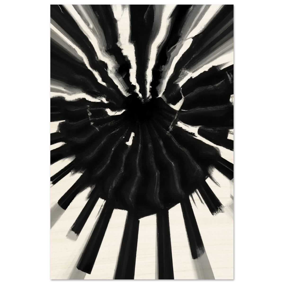 Monochrome Pulse | Modern Abstract Expressionist Wall art Print - Wood Prints - 30x45 cm / 12x18″ - 