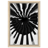 Monochrome Pulse | Modern Abstract Expressionist Wall art Print - Framed Canvas - 30x45 cm / 12x18″ - Wood frame