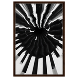 Monochrome Pulse | Modern Abstract Expressionist Wall art Print - Framed Canvas - 60x90 cm / 24x36″ - Dark wood frame