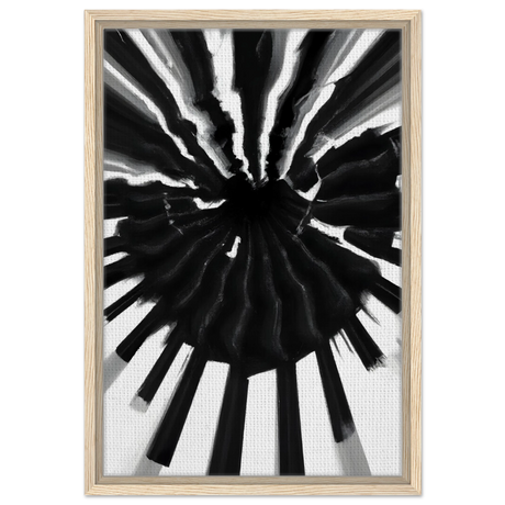 Monochrome Pulse | Modern Abstract Expressionist Wall art Print - Framed Canvas - 40x60 cm / 16x24″ - Wood frame