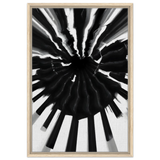 Monochrome Pulse | Modern Abstract Expressionist Wall art Print - Framed Canvas - 50x75 cm / 20x30″ - Wood frame