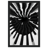 Monochrome Pulse | Modern Abstract Expressionist Wall art Print - Framed Canvas - 40x60 cm / 16x24″ - Black frame
