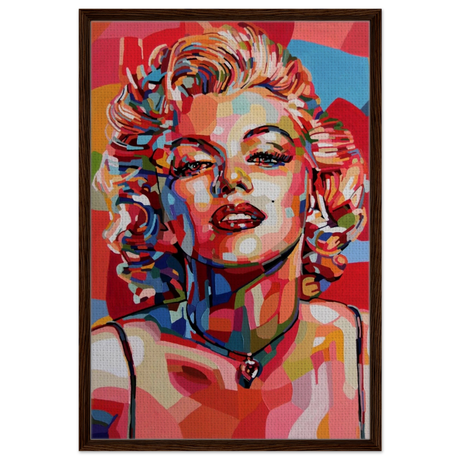 “Monroe Mosaic” | Wall Art Print - Framed Canvas - 60x90 cm / 24x36″ - Dark wood frame