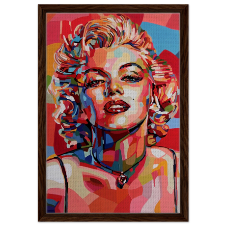 “Monroe Mosaic” | Wall Art Print - Framed Canvas - 40x60 cm / 16x24″ - Dark wood frame