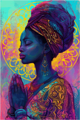 Moonlit Majesty: African Goddess Duo - Canvas - 30X45 CM / 12X18″ - 
