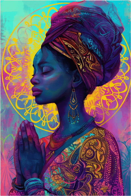 Moonlit Majesty: African Goddess Duo - Canvas - 30X45 CM / 12X18″ - 