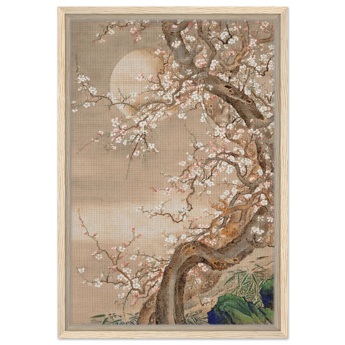 Moonlit Sakura Dance | Traditional Chinese/Japanese Botanical wall art print - Acrylic Print - 30x45 cm / 12x18″ - 