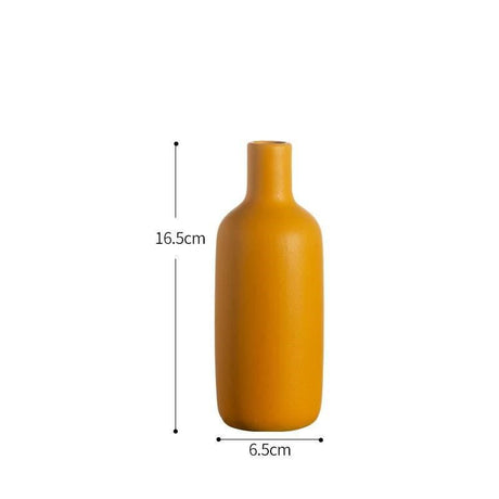 Morandi Ceramic Art Vase Collection – Minimalist Decorative Vases - Natural Yellow V2 - 