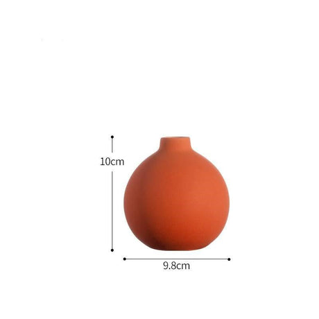 Morandi Ceramic Art Vase Collection – Minimalist Decorative Vases - Orange red V2 - 