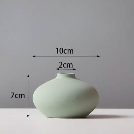 Morandi Ceramic Vase – Minimalist Home Decoration Ornaments in Soft Colours - Green - 
