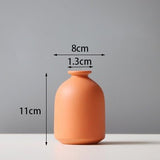 Morandi Ceramic Vase – Minimalist Home Decoration Ornaments in Soft Colours - Orange - 
