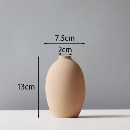 Morandi Ceramic Vase – Minimalist Home Decoration Ornaments in Soft Colours - Khaki - 