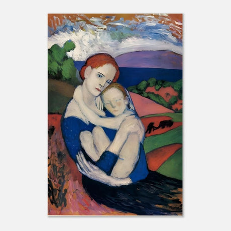 Mother and child by Pablo Picasso 1901 - Aluminum Print - 40x60 cm / 16x24″ - 
