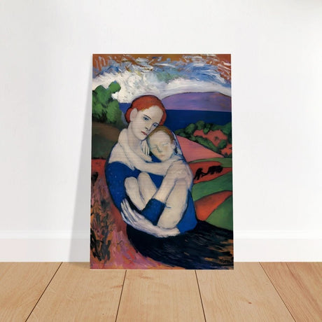 Mother and child by Pablo Picasso 1901 - Brushed Aluminum Print - 60x90 cm / 24x36″ - 