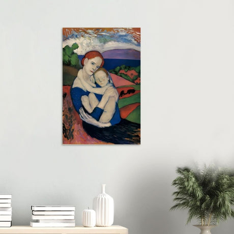 Mother and child by Pablo Picasso 1901 - Wood Prints - 50x75 cm / 20x30″ - 20 mm