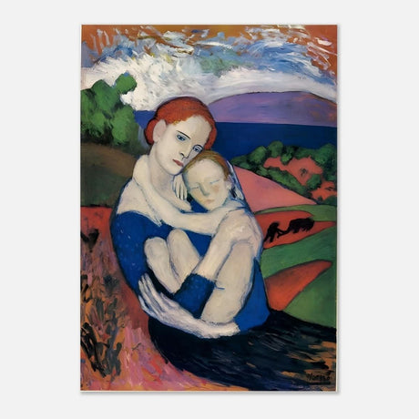 Mother and child by Pablo Picasso 1901 - Aluminum Print - 70x100 cm / 28x40″ - 