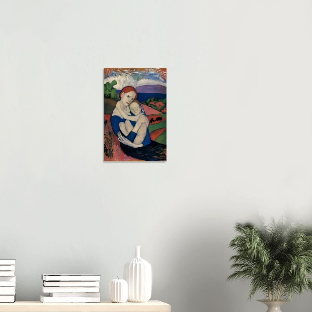 Mother and child by Pablo Picasso 1901 - Wood Prints - 30x45 cm / 12x18″ - 20 mm