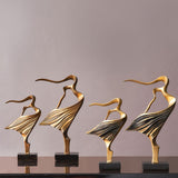 Mother & Daughter Abstract Sculpture Set – Modern Resin Art Décor (Gold or Bronze) - Bronze - 