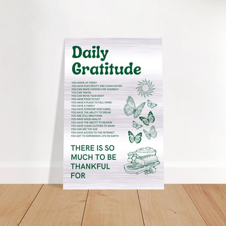 Motivational Art wall art print | Daily Gratitude - Brushed Aluminum Print - 30x45 cm / 12x18″ - 