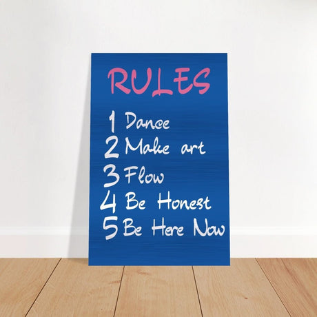 Motivational Art wall art print | Happiness Rules - Brushed Aluminum Print - 30x45 cm / 12x18″ - 