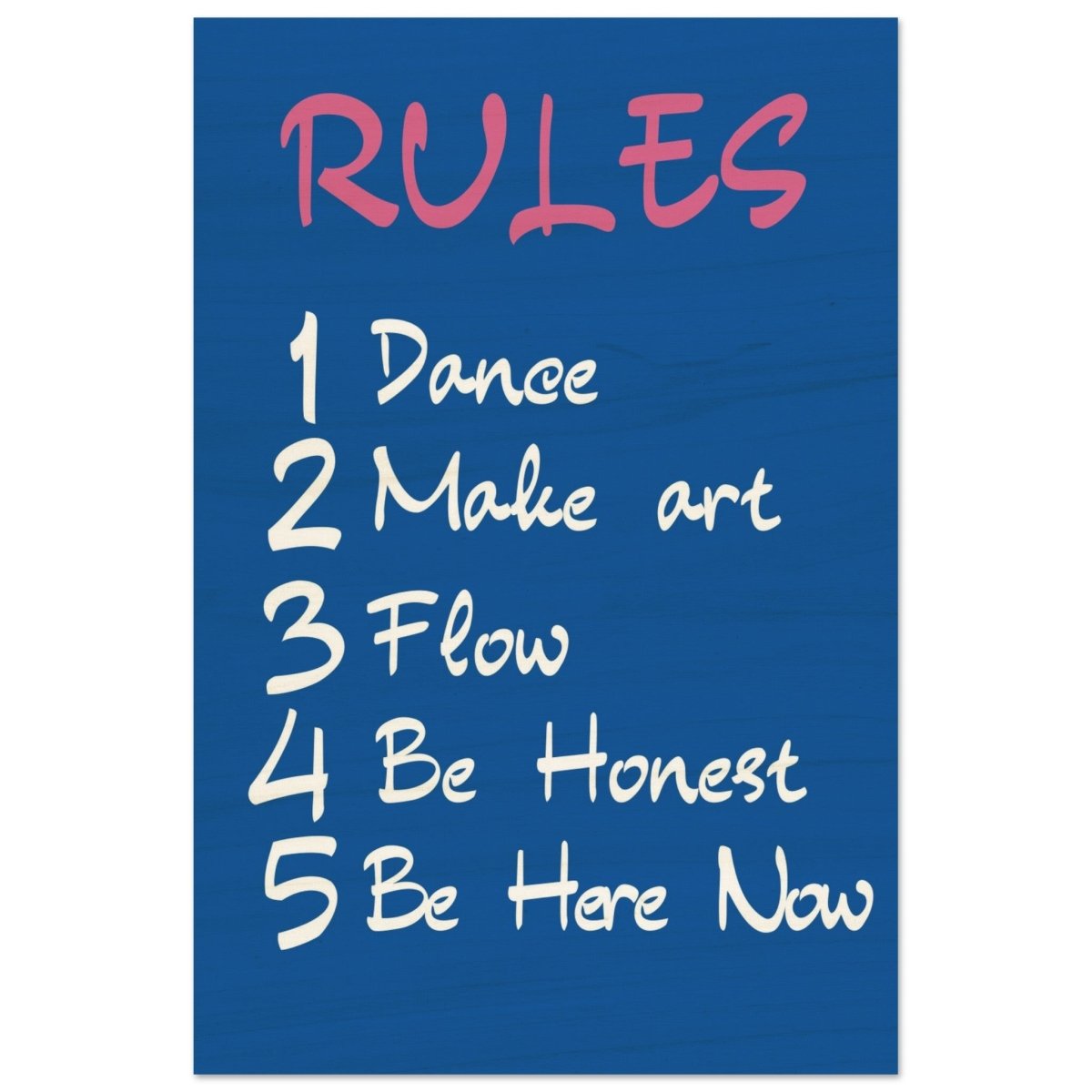 Motivational Art wall art print | Happiness Rules - Wood Prints - 30x45 cm / 12x18″ - 