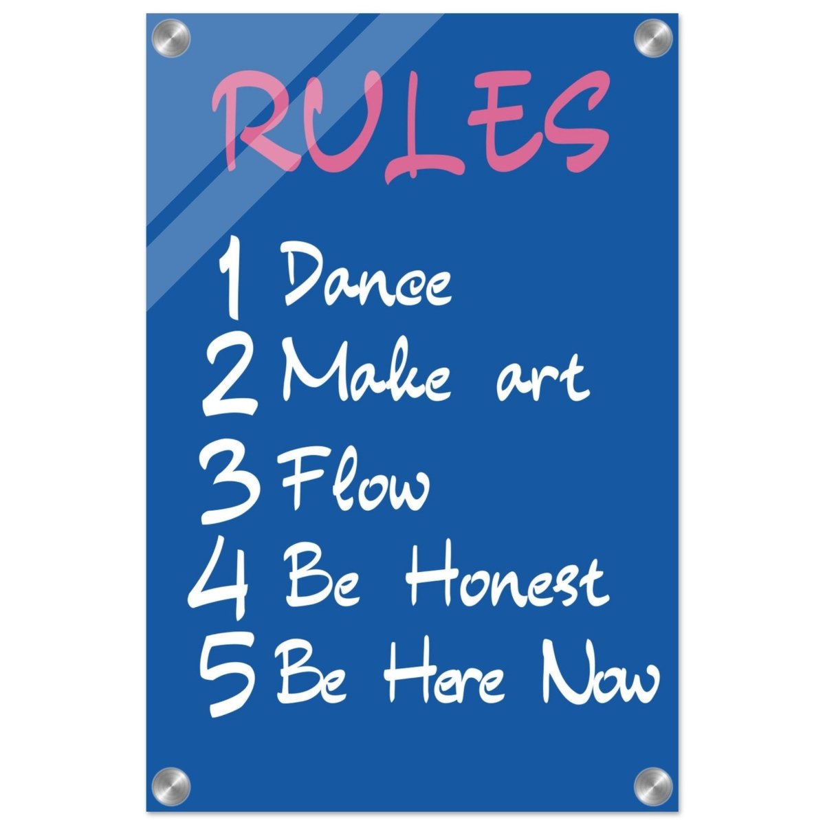 Motivational Art wall art print | Happiness Rules - Acrylic Print - 30x45 cm / 12x18″ - 