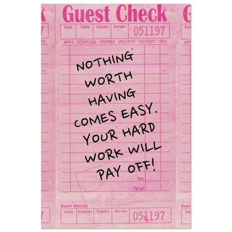 Motivational Pop Art wall art print | Hard Work - Wood Prints - 30x45 cm / 12x18″ - 