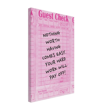 Motivational Pop Art wall art print | Hard Work - Canvas - 30x45 cm / 12x18″ - 