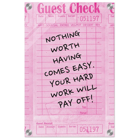 Motivational Pop Art wall art print | Hard Work - Acrylic Print - 30x45 cm / 12x18″ - 