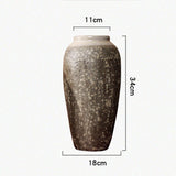Mottled Retro Ceramic Vases – Handmade Chinese Glazed Pottery in Small, Medium & Large - Large Vase - 