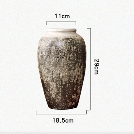 Mottled Retro Ceramic Vases – Handmade Chinese Glazed Pottery in Small, Medium & Large - Medium Vase - 