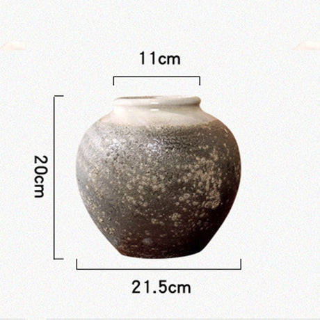 Mottled Retro Ceramic Vases – Handmade Chinese Glazed Pottery in Small, Medium & Large - Small Size Vase - 