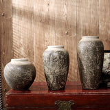 Mottled Retro Ceramic Vases – Handmade Chinese Glazed Pottery in Small, Medium & Large - Large Vase - 