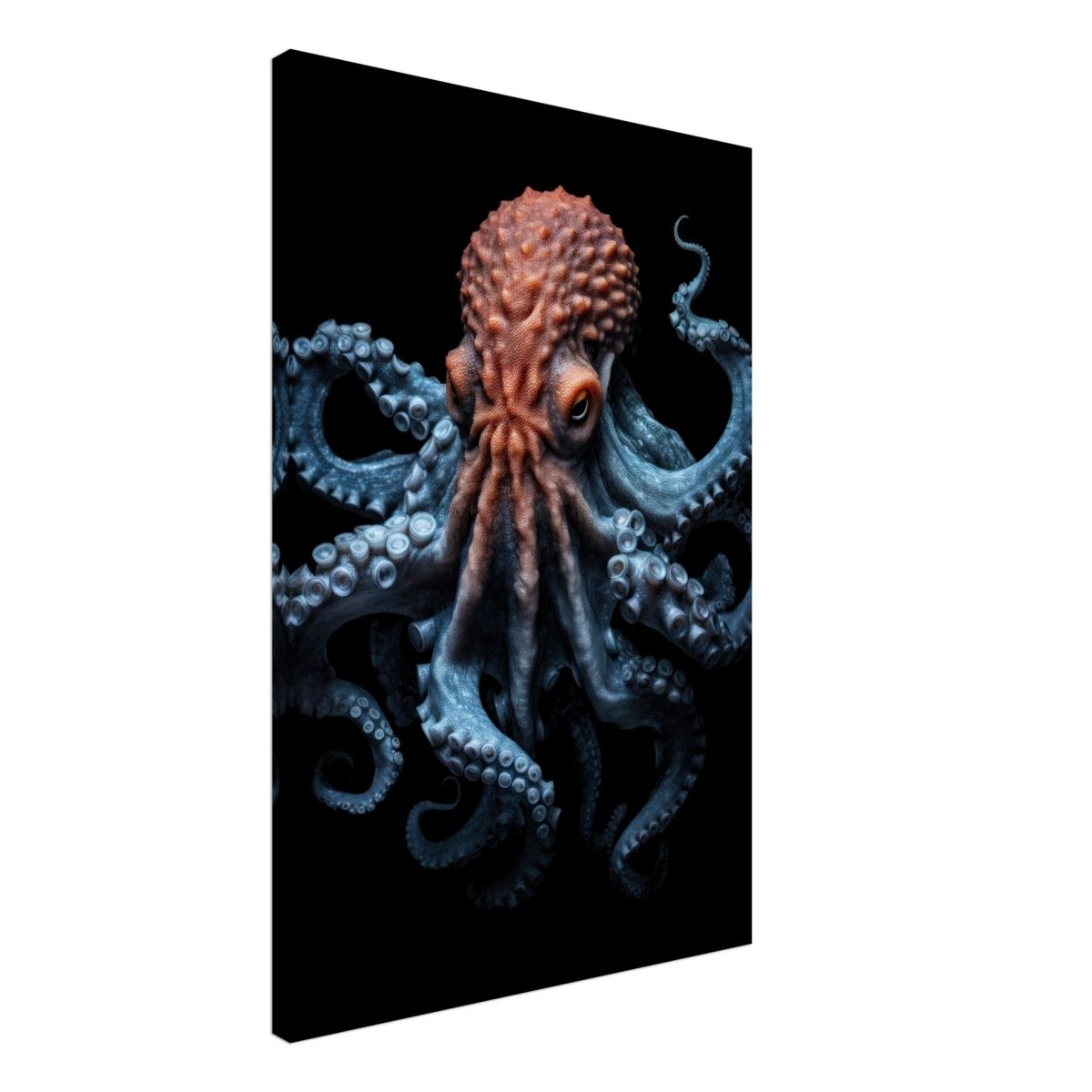 Mystic Tides: The Octopus of Blue and Crimson | wall art print | Animal Kingdom collection - Canvas - 50x75 cm / 20x30″ - 