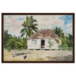 Native Hut at Nassau by Winslow Homer | Wall art Print - 60x90 cm / 24x36″ - Framed Canvas - Dark wood frame