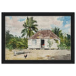 Native Hut at Nassau by Winslow Homer | Wall art Print - 30x45 cm / 12x18″ - Framed Canvas - Black frame