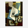 Nature morte - guitar, newspaper, glass and ace of clubs by Pablo Picasso 1914 - Aluminum Print - 70x100 cm / 28x40″ - 