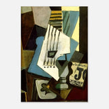 Nature morte - guitar, newspaper, glass and ace of clubs by Pablo Picasso 1914 - Aluminum Print - 70x100 cm / 28x40″ - 