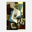 Nature morte - guitar, newspaper, glass and ace of clubs by Pablo Picasso 1914 - Aluminum Print - 50x75 cm / 20x30″ - 