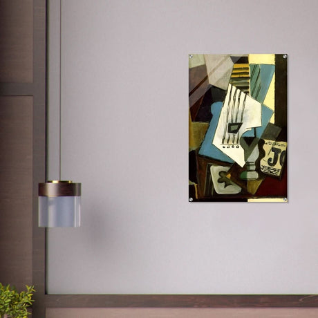 Nature morte - guitar, newspaper, glass and ace of clubs by Pablo Picasso 1914 - Acrylic Print - 60x90 cm / 24x36″ - 