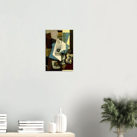 Nature morte - guitar, newspaper, glass and ace of clubs by Pablo Picasso 1914 - Wood Prints - 30x45 cm / 12x18″ - 20 mm
