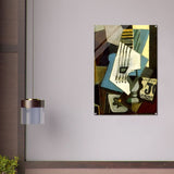 Nature morte - guitar, newspaper, glass and ace of clubs by Pablo Picasso 1914 - Acrylic Print - 70x100 cm / 28x40″ - 