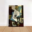 Nature morte - guitar, newspaper, glass and ace of clubs by Pablo Picasso 1914 - Brushed Aluminum Print - 70x100 cm / 28x40″ - 