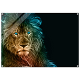 Neon Majesty – Abstract Lion Spirit Wall Art Print - Acrylic Print - 70x100 cm / 28x40″ - 